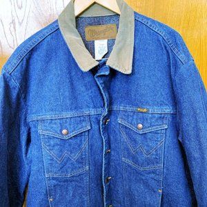 Wrangler Authentic Western Jean Jacket, Flannel Lined, Size 48